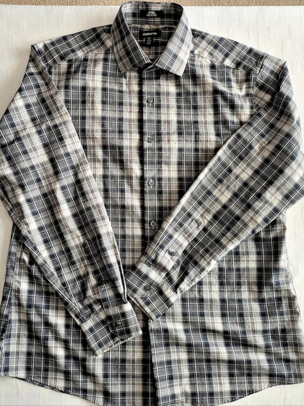 Claiborne Men's Plaid Cotton Shirt Size XL Like New